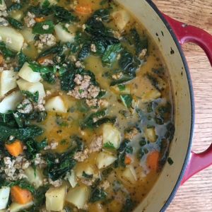 Sausage Kale Soup Recipe from Healthy Pursuits Liz Nutrition and Fitness
