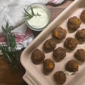 Rosemary Meatballs and Maple Mustard Dipping Sauce Recipe from Healthy Pursuits Liz Nutrition and Fitness
