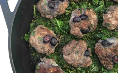 Blueberry Sausage and Lemon Garlic Kale