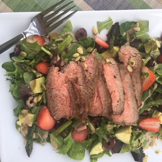 Strawberry Basil Balsamic Steak Salad